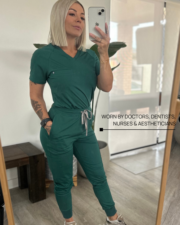 Model in scrubs