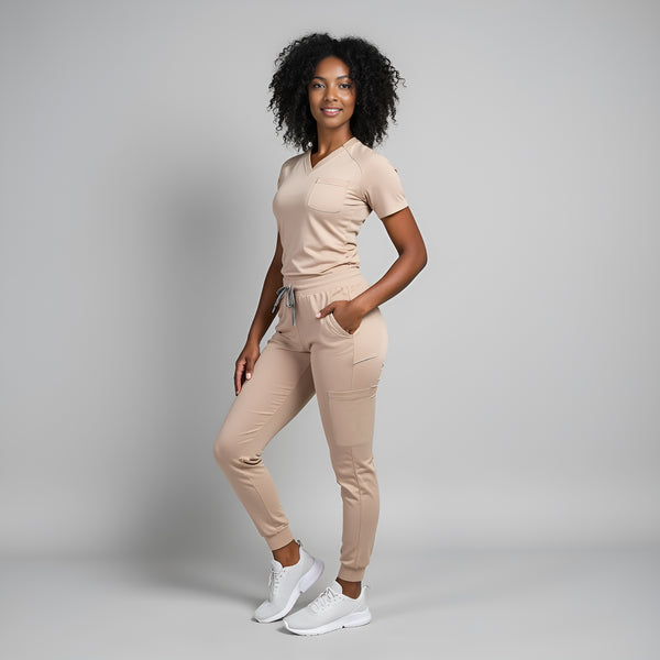 Amara Performance Scrub Top 2.0 Beige