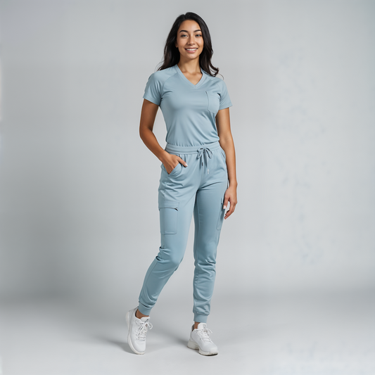 Amara Performance Scrub Top 2.0 Frost Blue
